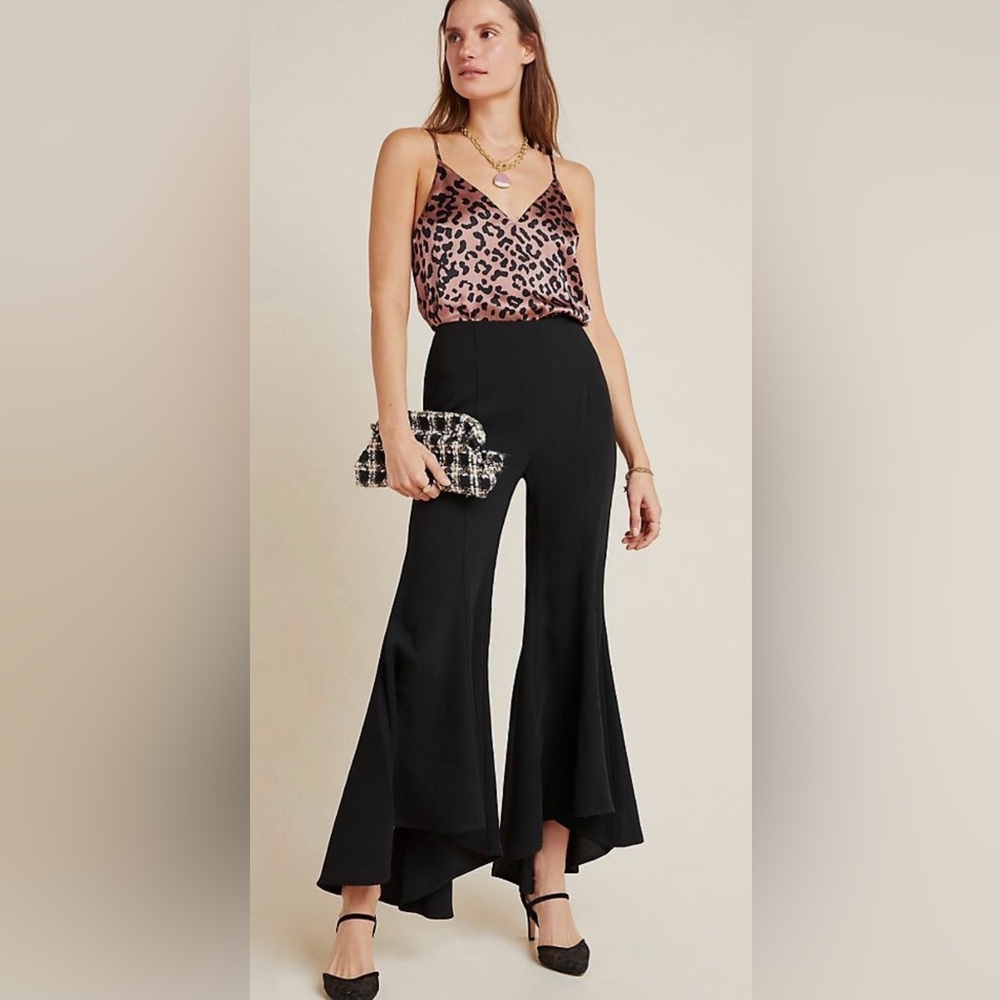 Anthropologie Black Tulip Hem Pants
